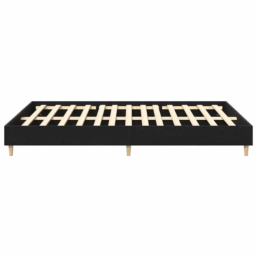 Cadre de lit Chêne noir 203 x 143 x 25 cm Bois d'ingénierie - 6