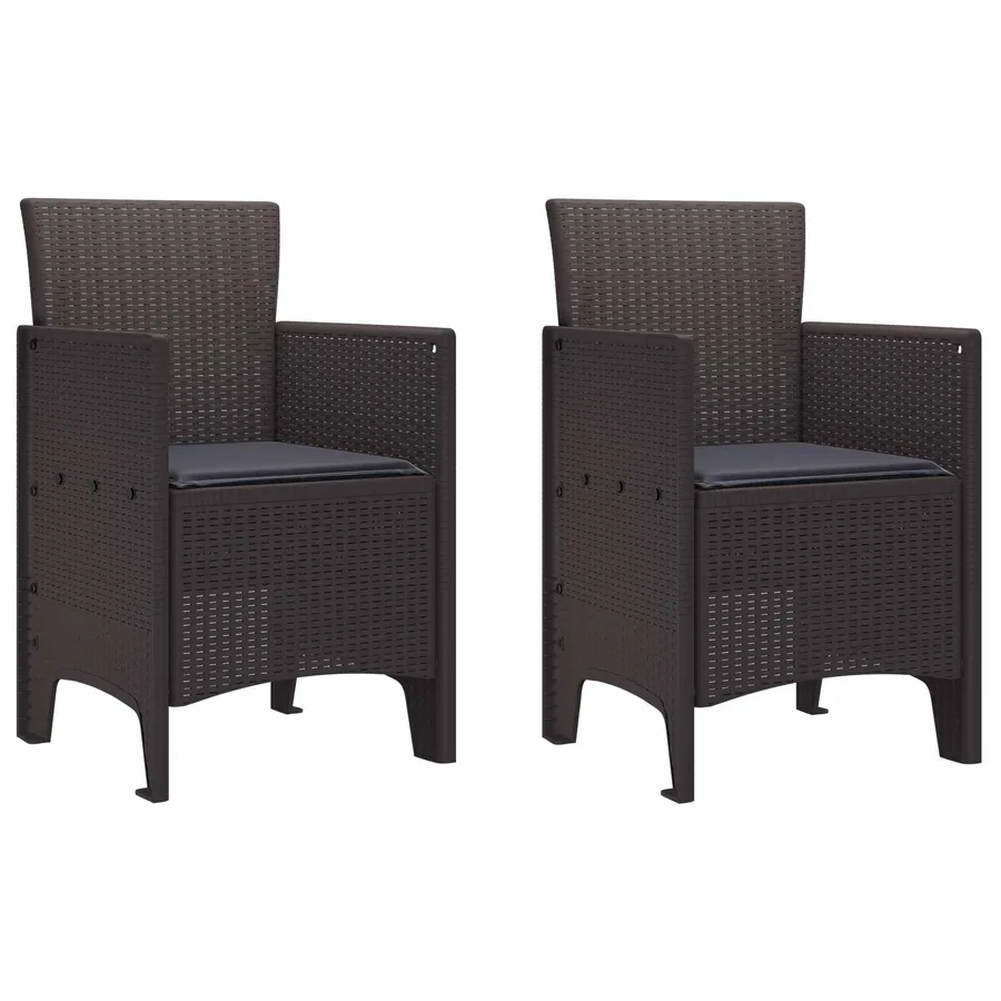 Chaise de jardin 2 pcs Marron 53 x 49 x 85 cm Polypropylène