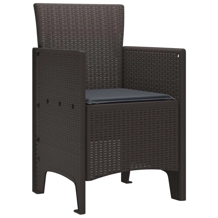 Chaise de jardin 2 pcs Marron 53 x 49 x 85 cm Polypropylène - 2