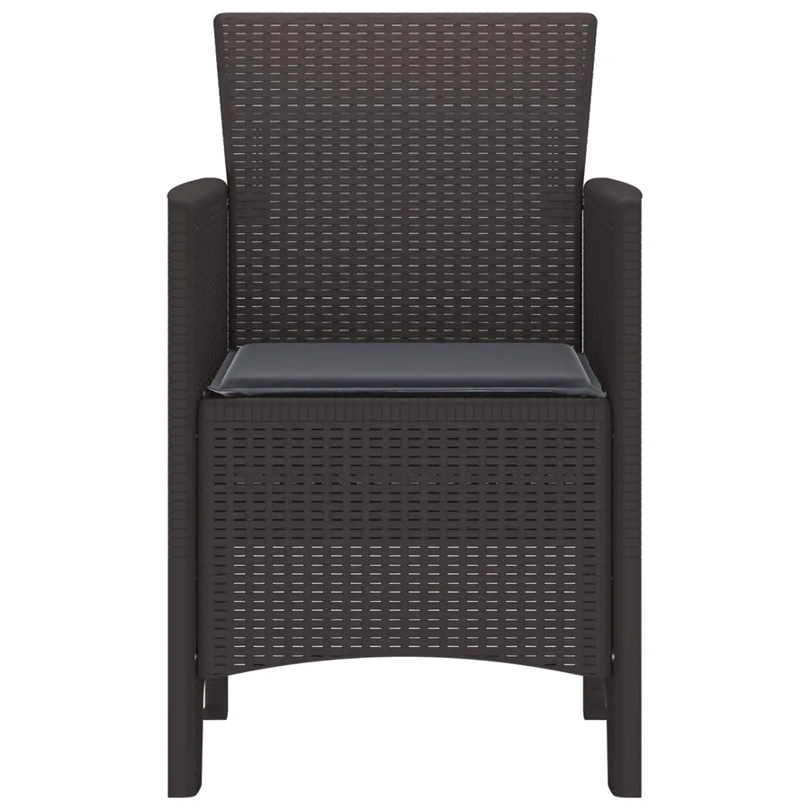 Chaise de jardin 2 pcs Marron 53 x 49 x 85 cm Polypropylène - 3