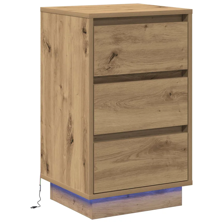 Cabinet de chevet Chêne artisanal 39 x 34,5 x 65 cm - 2