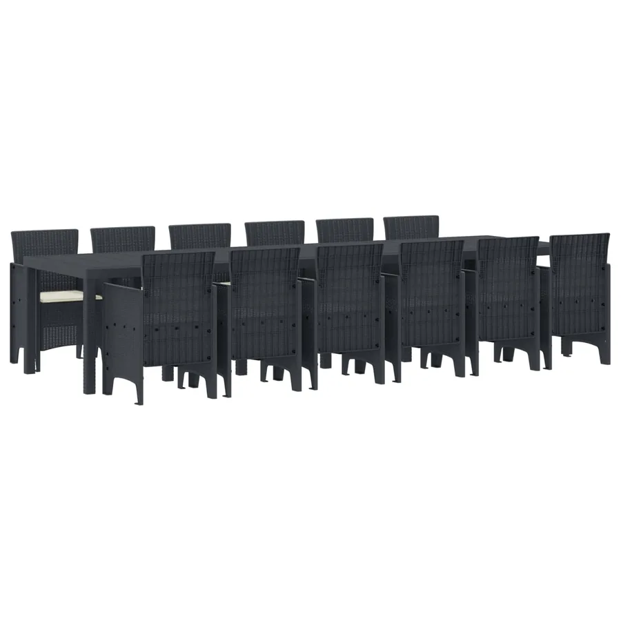 Ensemble de salle à manger pour jardin 13 pcs Anthracite