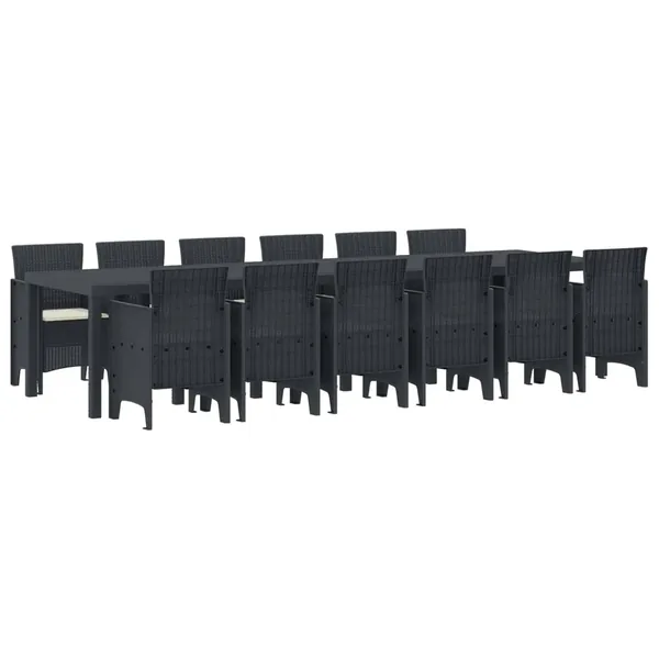 Ensemble de salle à manger pour jardin 13 pcs Anthracite