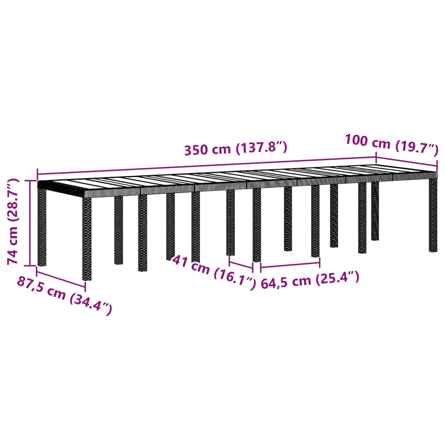 Ensemble de salle à manger pour jardin 13 pcs Anthracite - 5