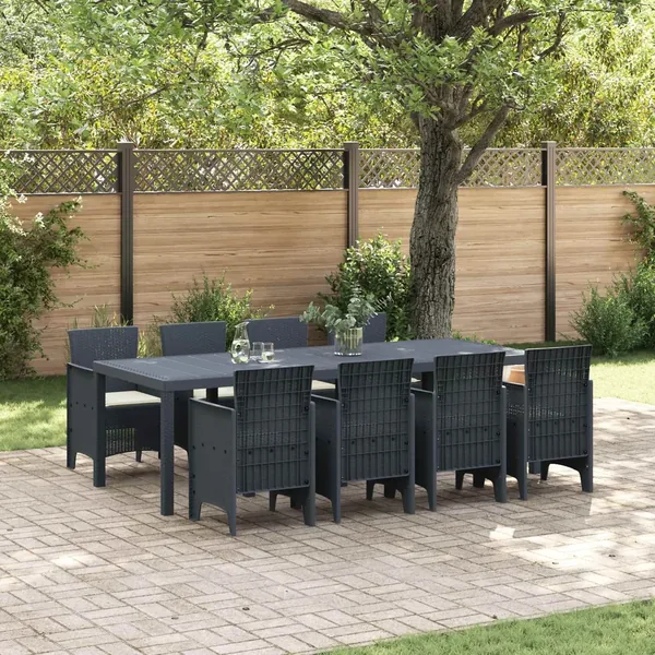 Ensemble de salle à manger pour jardin 9 pcs Anthracite