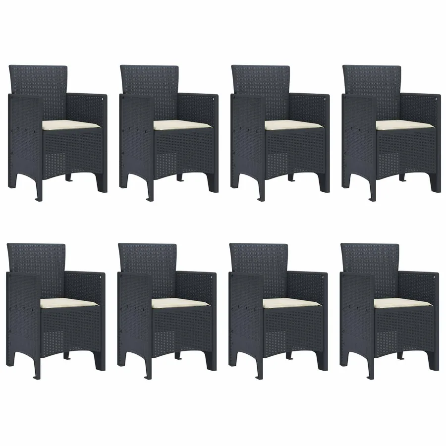Ensemble de salle à manger pour jardin 9 pcs Anthracite - 5