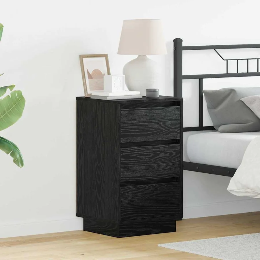 Cabinet de chevet avec tiroir Chêne noir 39 x 34,5 x 65 cm