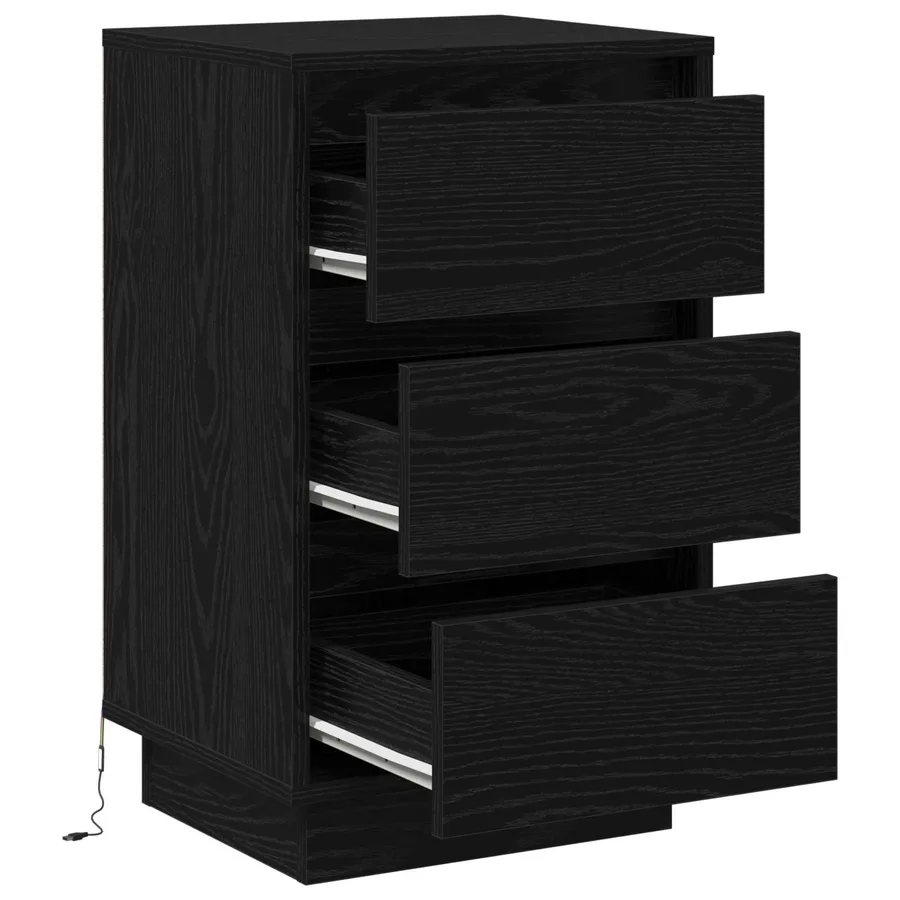 Cabinet de chevet avec tiroir Chêne noir 39 x 34,5 x 65 cm - 5
