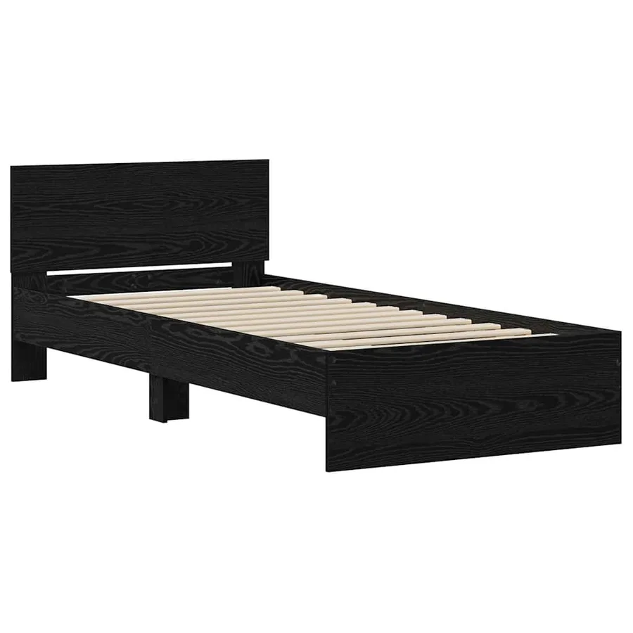 Cadre de lit Chêne noir 75 x 190 cm Bois d'ingénierie - 4