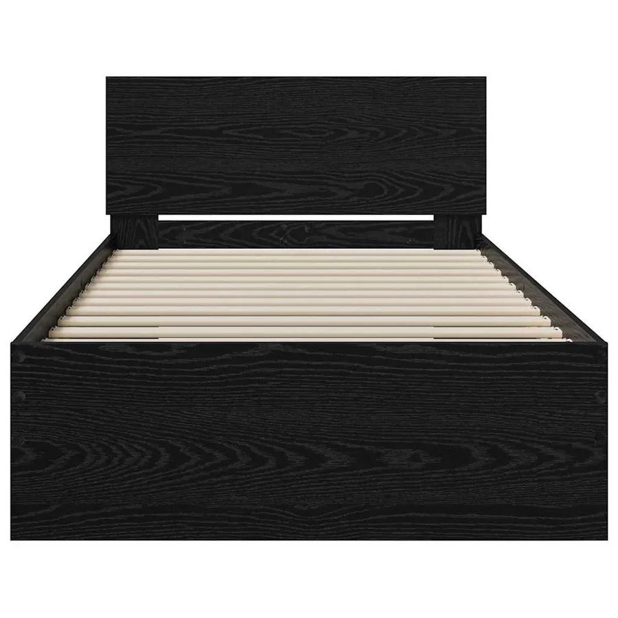 Cadre de lit Chêne noir 75 x 190 cm Bois d'ingénierie - 5