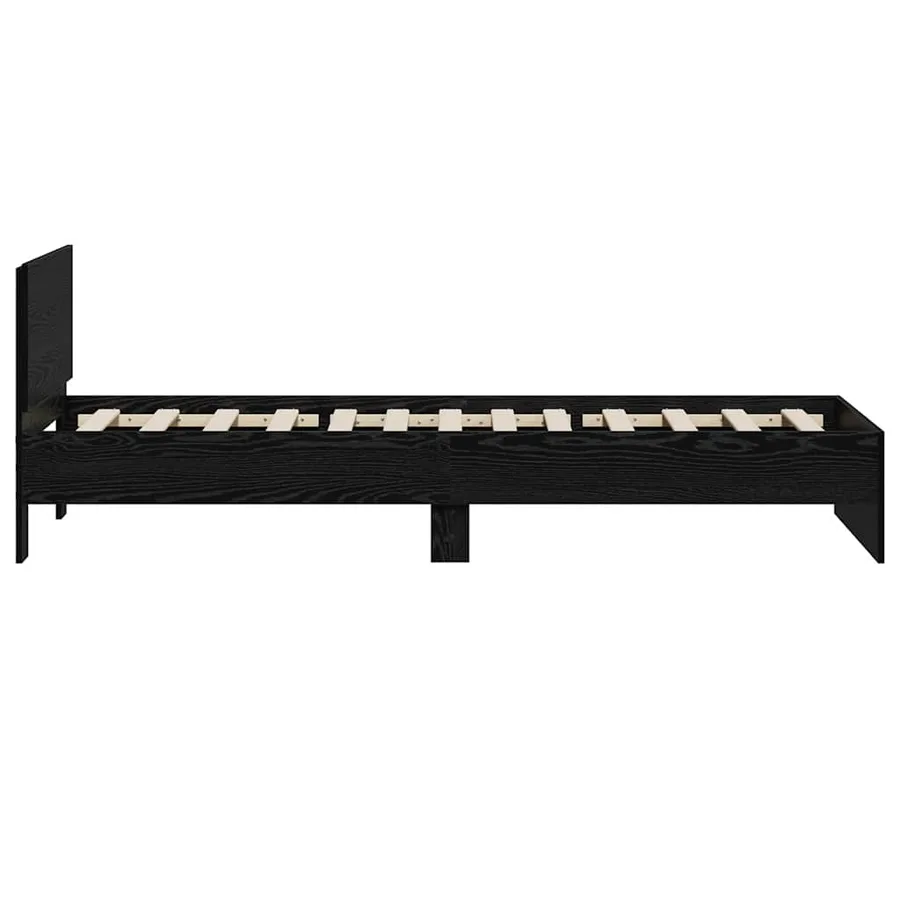 Cadre de lit Chêne noir 75 x 190 cm Bois d'ingénierie - 6