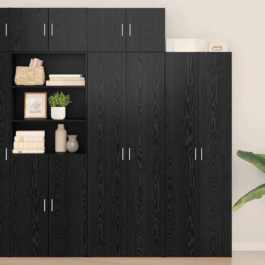 Armoire de rangement 3 pcs Chêne noir