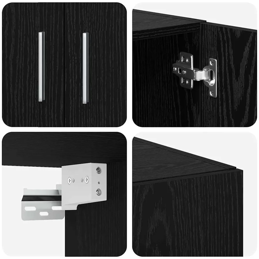 Armoire de rangement 3 pcs Chêne noir - 11