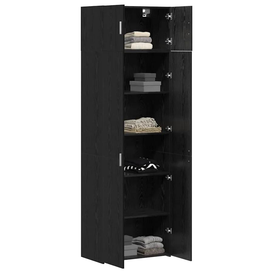 Armoire de rangement 3 pcs Chêne noir - 3