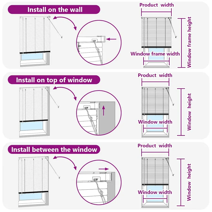 Stores vénitiens Noir 220 x 105 cm Aluminium - 14