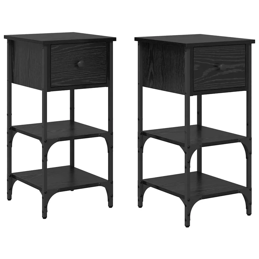 Cabinet de chevet 2 pcs Chêne noir 33,5 x 36 x 70 cm - 2