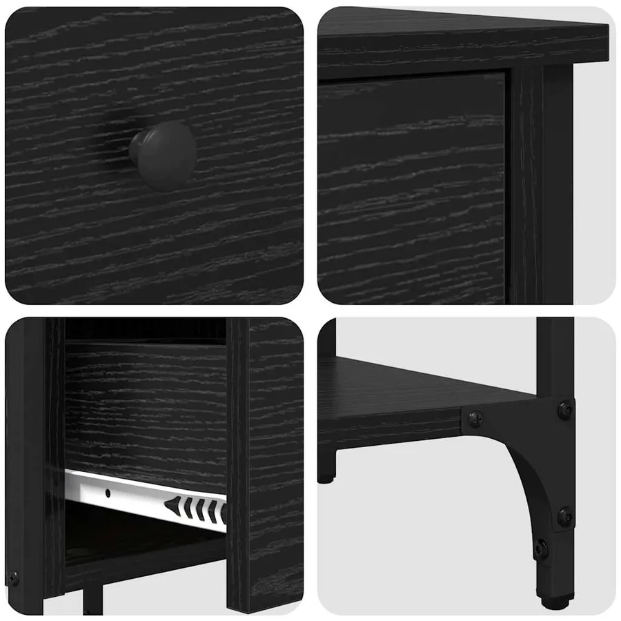 Cabinet de chevet 2 pcs Chêne noir 33,5 x 36 x 70 cm - 8