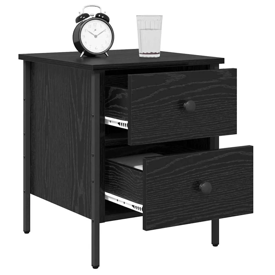 Cabinet de Chevet avec tiroir Chêne noir 40 x 42 x 50 cm - 3