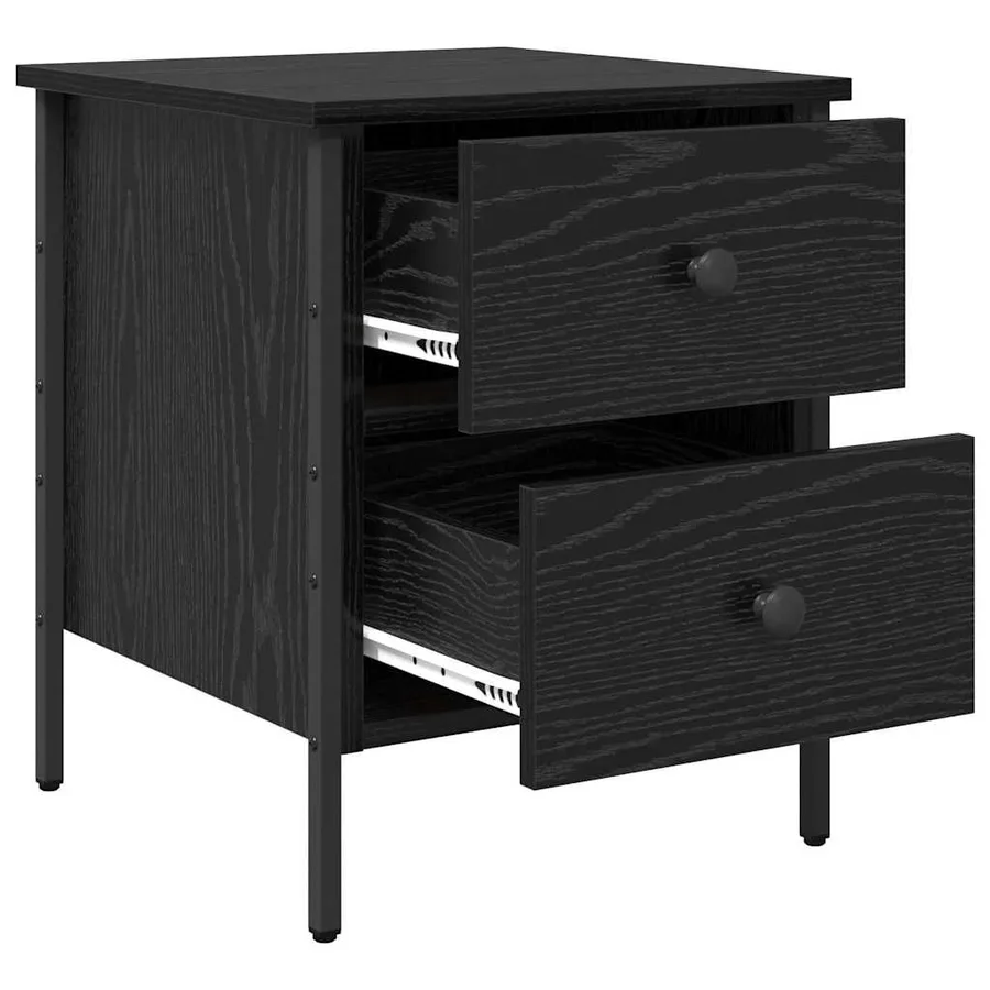 Cabinet de Chevet avec tiroir Chêne noir 40 x 42 x 50 cm - 5