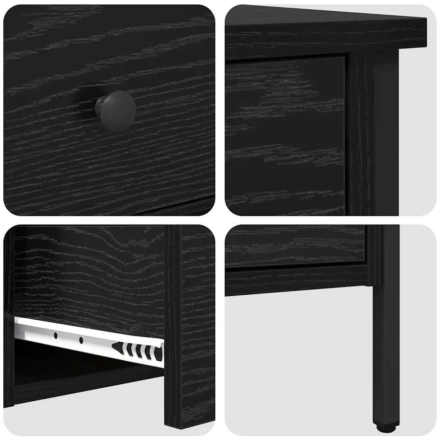 Cabinet de Chevet avec tiroir Chêne noir 40 x 42 x 50 cm - 9