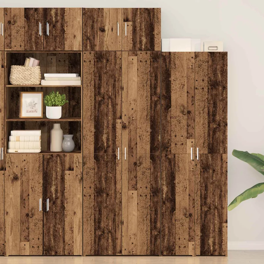 Armoire de rangement 2 pcs Bois ancien 70 x 42,5 x 225 cm