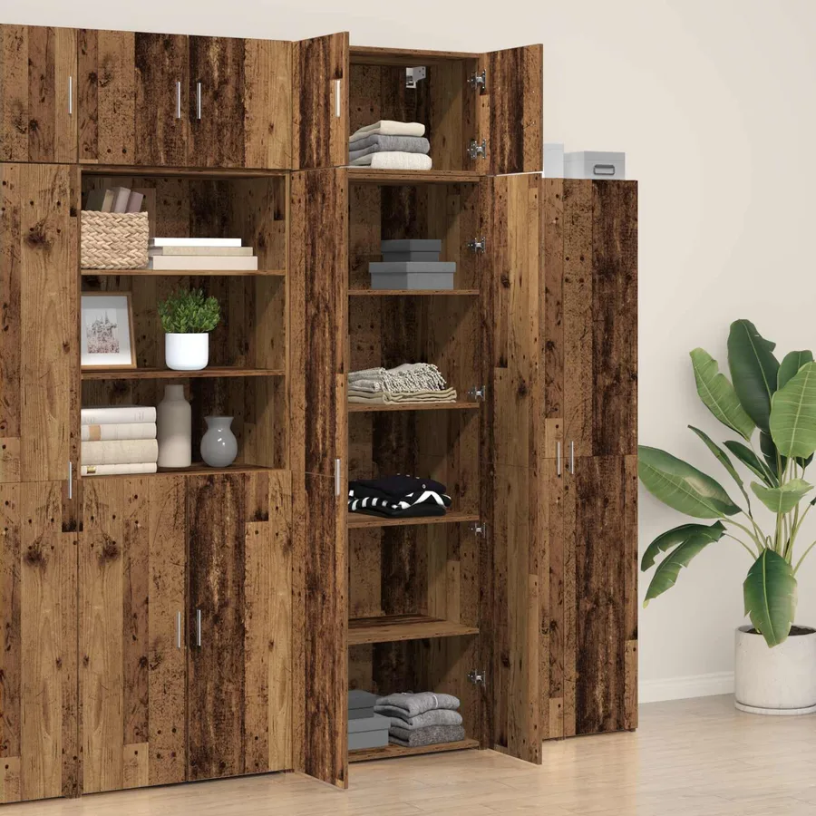 Armoire de rangement 2 pcs Bois ancien 70 x 42,5 x 225 cm - 4