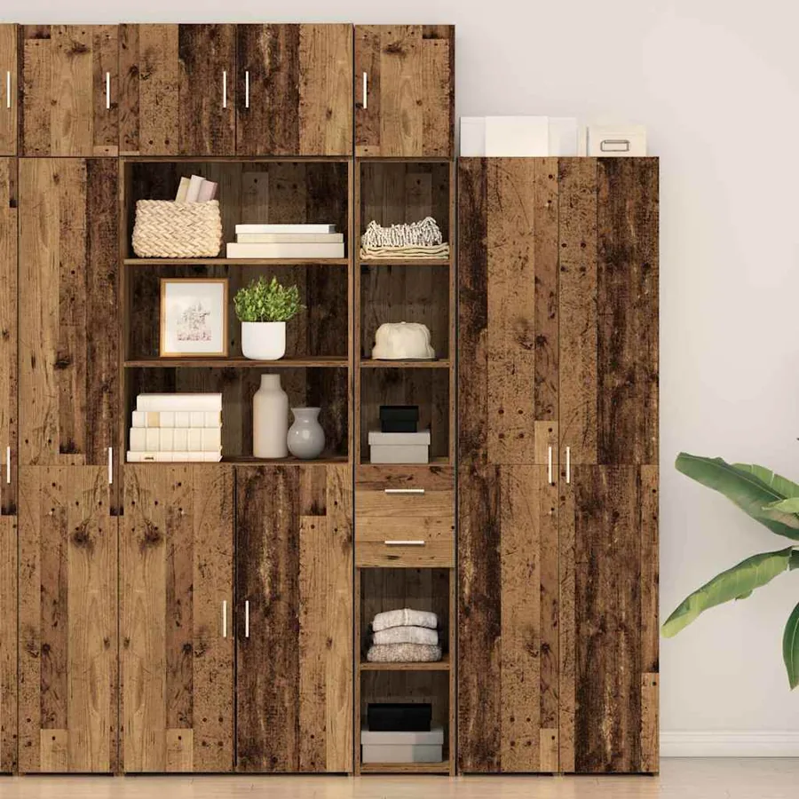 Armoire de rangement 2 pcs Bois ancien 30 x 42,5 x 225 cm