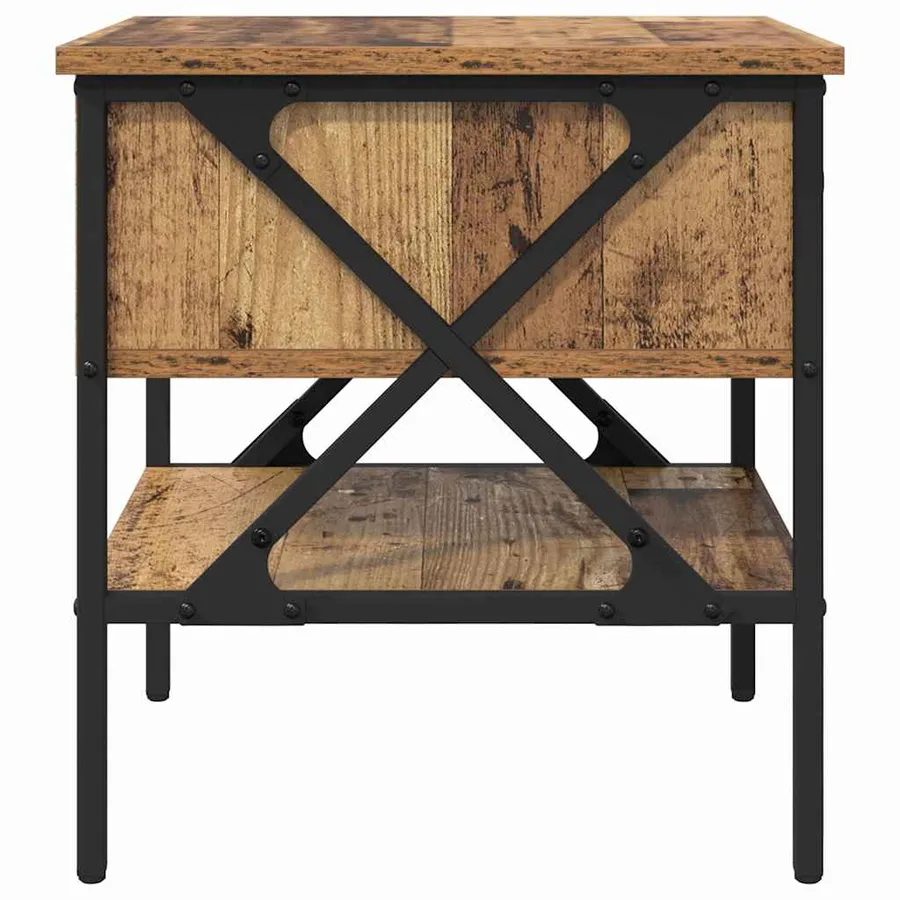 Table de chevet avec tiroir Bois ancien 40 x 42 x 45 cm - 7