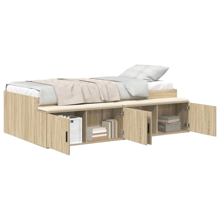 Cadre de lit Chêne Sonoma 80 x 200 cm Bois d'ingénierie - 2