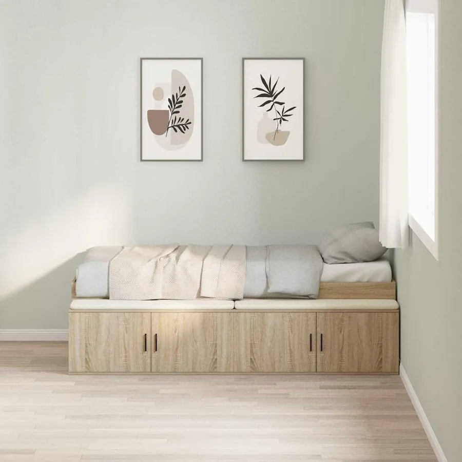 Cadre de lit Chêne Sonoma 80 x 200 cm Bois d'ingénierie - 3