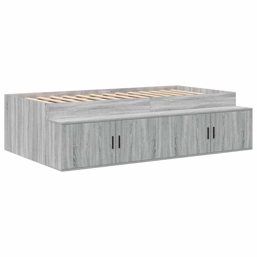 Cadre de lit avec rangement Gris Sonoma 80 cm Bois d'ingénierie - 6