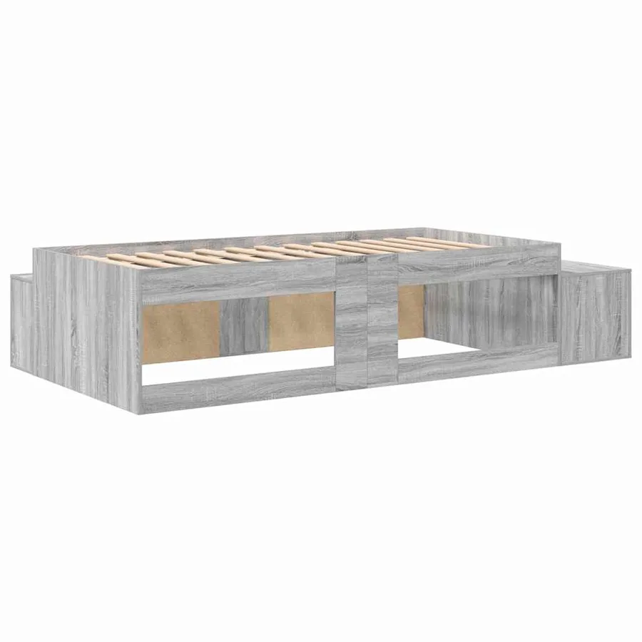 Cadre de lit avec rangement Gris Sonoma 80 cm Bois d'ingénierie - 9