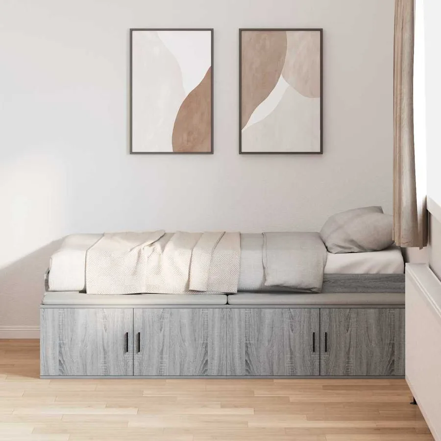 Cadre de lit Gris Sonoma 80 x 200 cm Bois d'ingénierie - 3