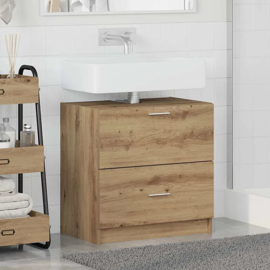 Cabinet de salle de bain Chêne artisanal 59 x 37 x 59 cm - 4