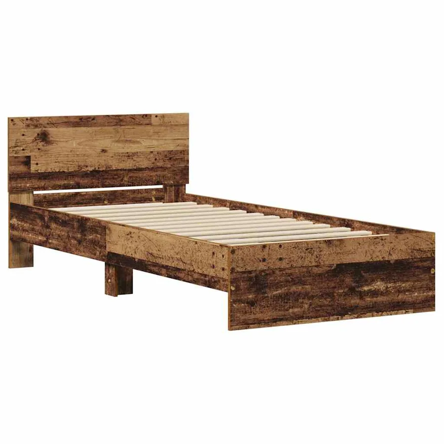 Cadre de lit Bois ancien 75 x 190 cm Bois d'ingénierie - 4