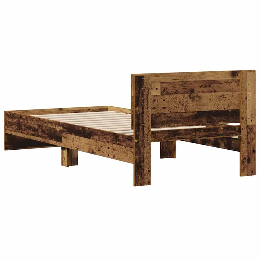 Cadre de lit Bois ancien 75 x 190 cm Bois d'ingénierie - 7
