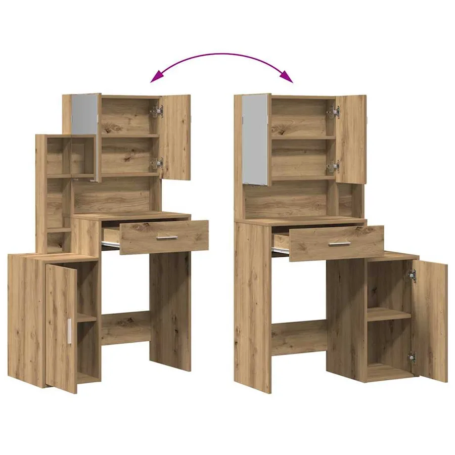 Table de Toilette Chêne artisanal 80 x 35 x 132 cm - 11