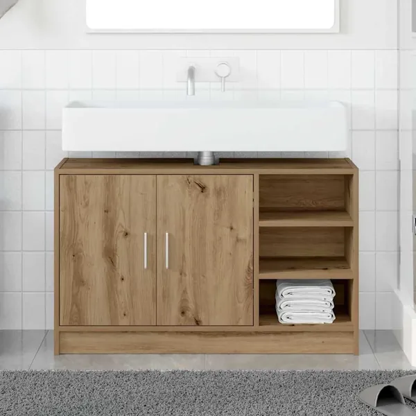 Cabinet de salle de bain Chêne artisanal 90 x 29 x 55 cm