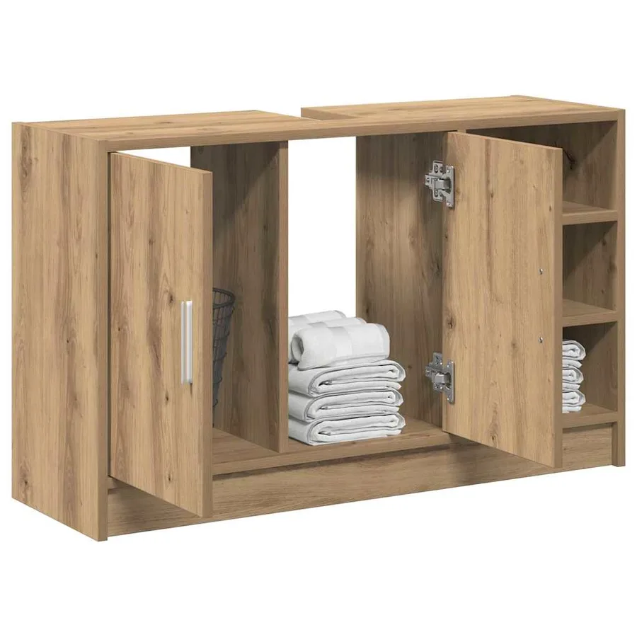 Cabinet de salle de bain Chêne artisanal 90 x 29 x 55 cm - 3