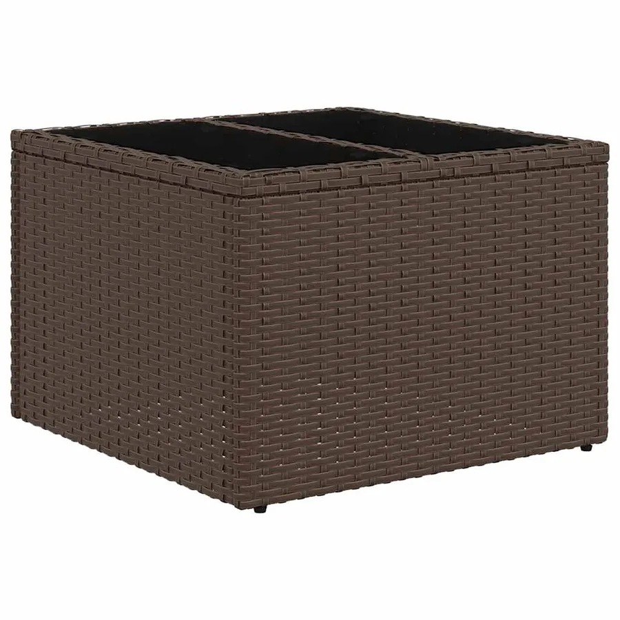 Ensemble de canapé de jardin 7 pcs avec coussins marron résine tressée - 4