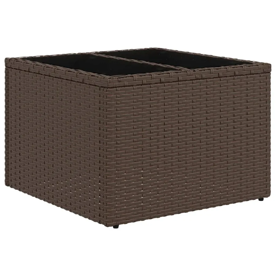 Ensemble de canapé de jardin 7 pcs avec coussins marron résine tressée - 4