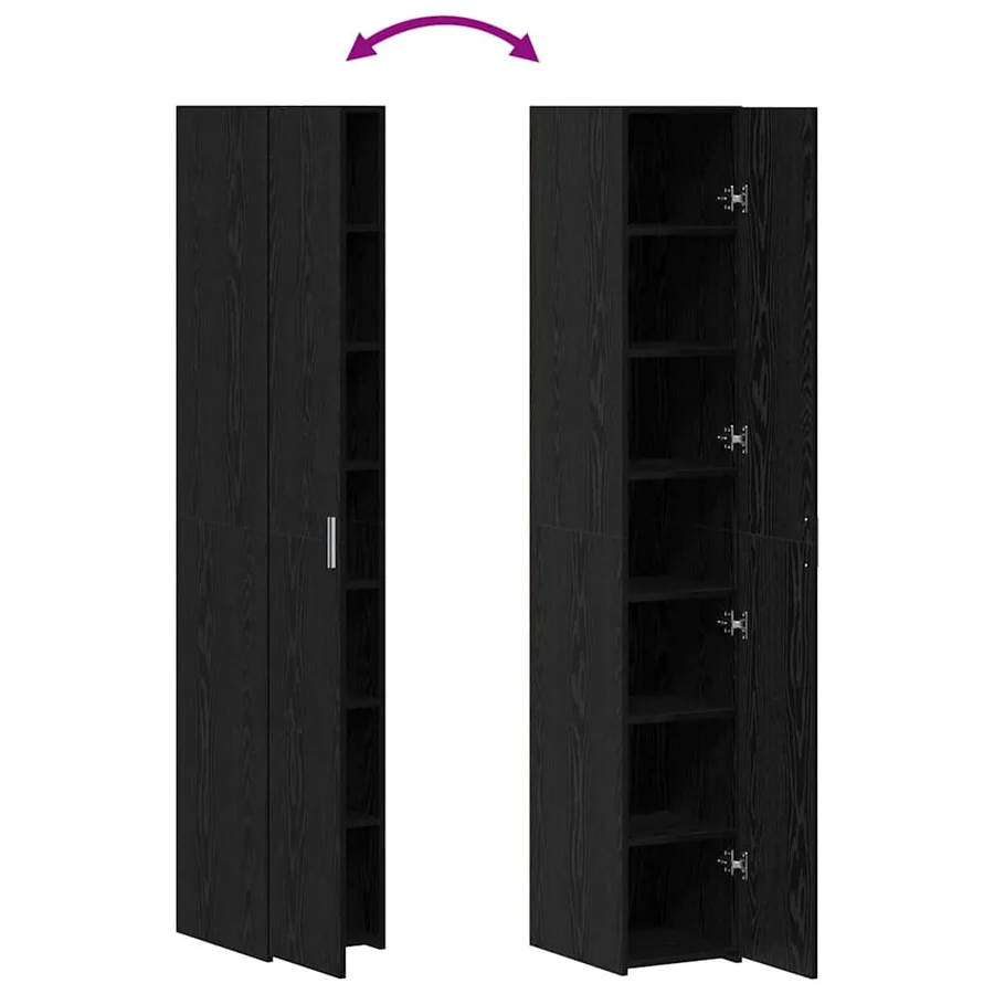 Haut Armoire Chêne noir 30 x 42,5 x 185 cm - 12