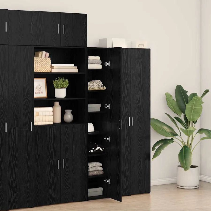 Haut Armoire Chêne noir 30 x 42,5 x 185 cm - 4