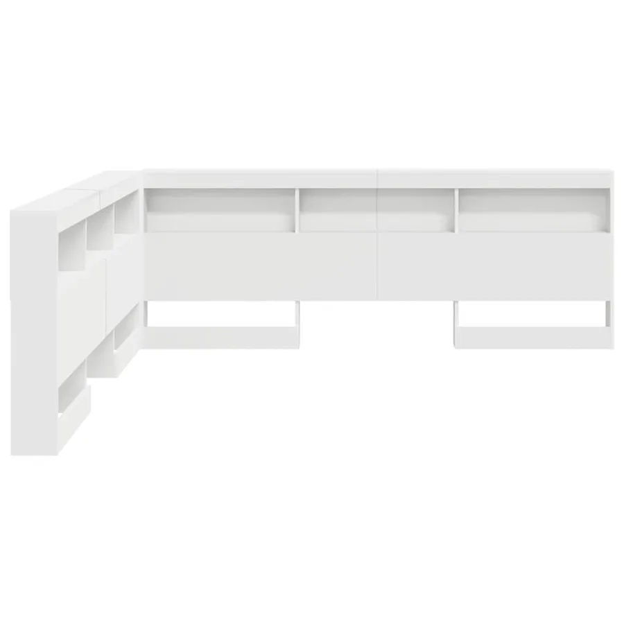 Tête de lit de rangement Blanc 200 cm Bois d'ingénierie - 7
