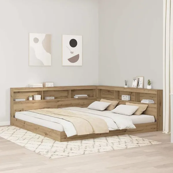 Tête de lit de rangement Chêne artisanal Bois d'ingénierie