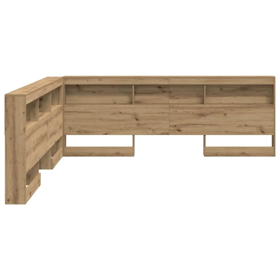 Tête de lit de rangement Chêne artisanal Bois d'ingénierie - 7