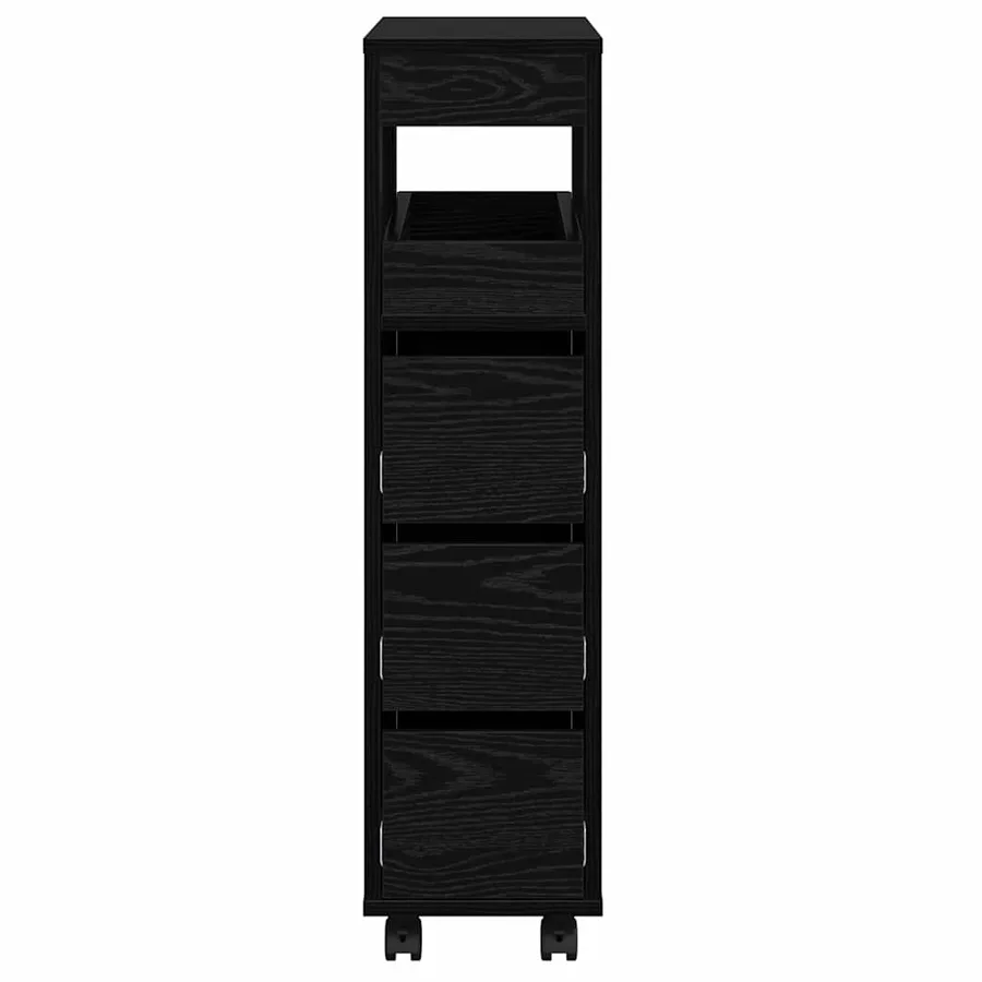 Ensemble de mobilier de salle de bain avec roue Chêne noir - 6