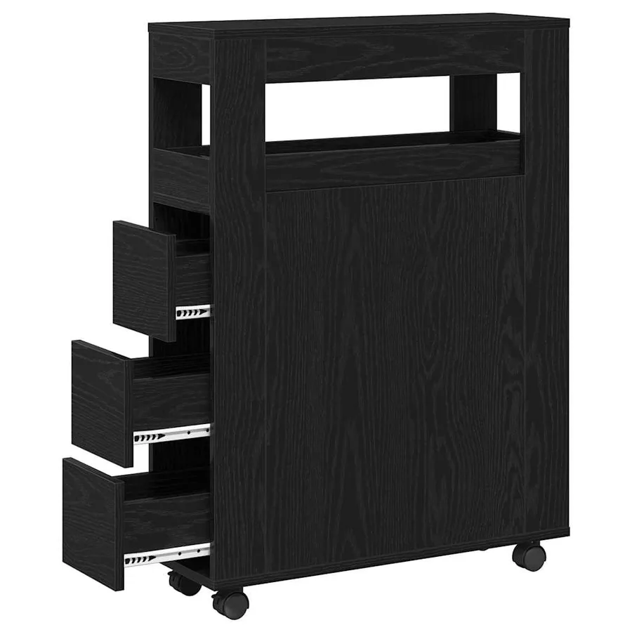 Ensemble de mobilier de salle de bain avec roue Chêne noir - 7