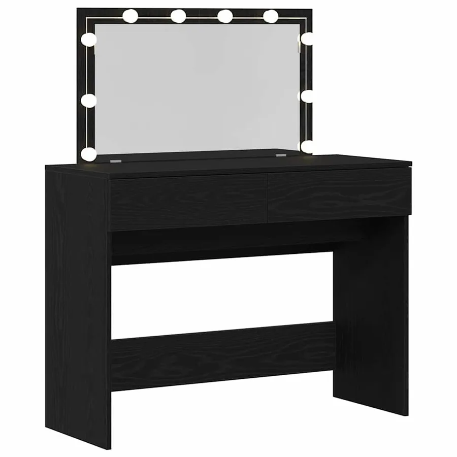 Table de Toilette avec tiroir Chêne noir 100 x 40 x 120 cm - 14