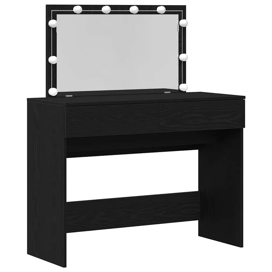 Table de Toilette avec tiroir Chêne noir 100 x 40 x 120 cm - 2